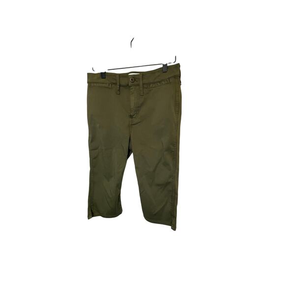 Madewell The '90s Capri Pant in Garment-Dyed Sateen Green Gorpcore Utility 27 - Picture 1 of 5